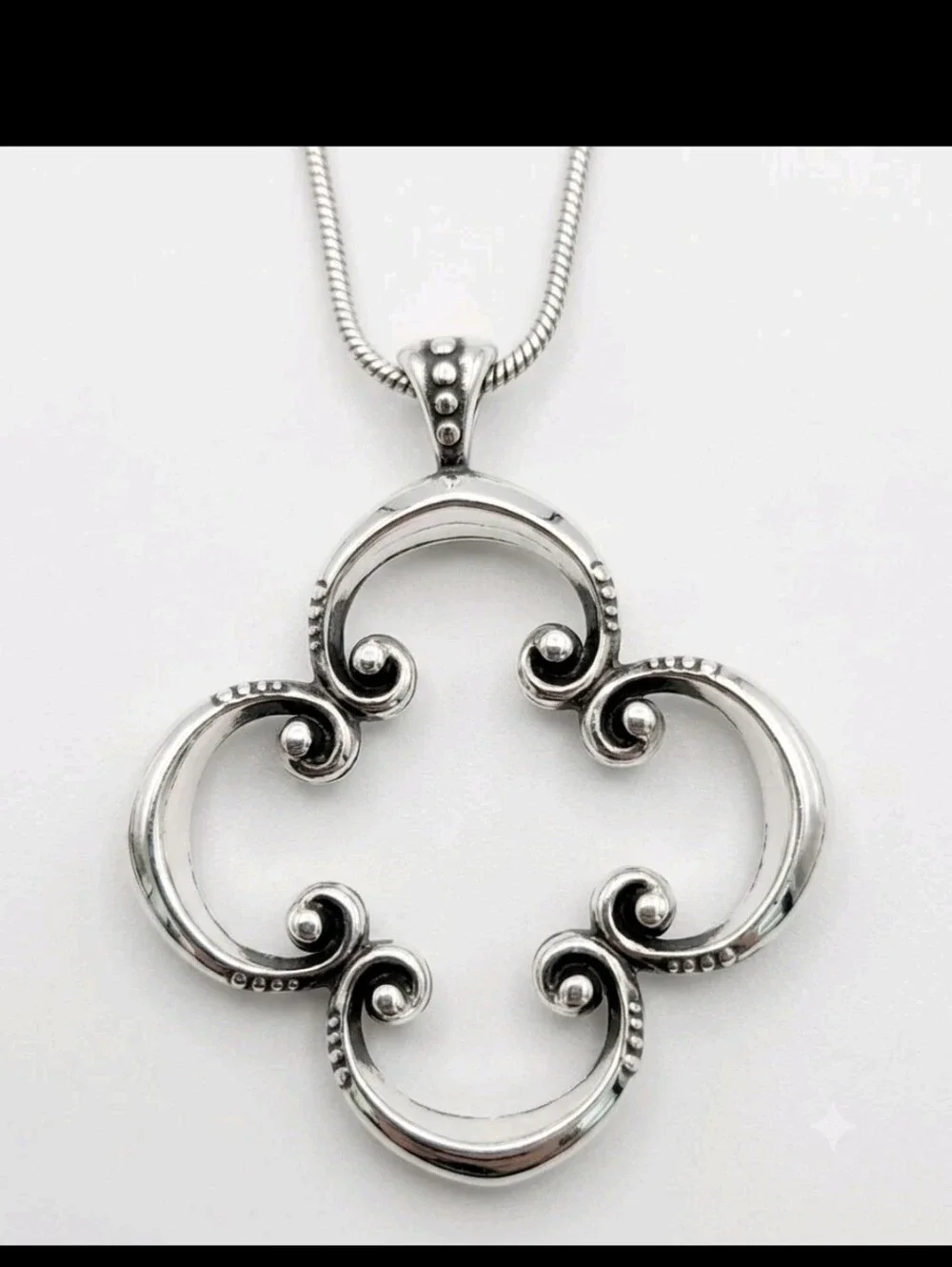 Brighton Toledo Mido Reversible Swarovski Crystal Quatrefoil Pendant Necklace